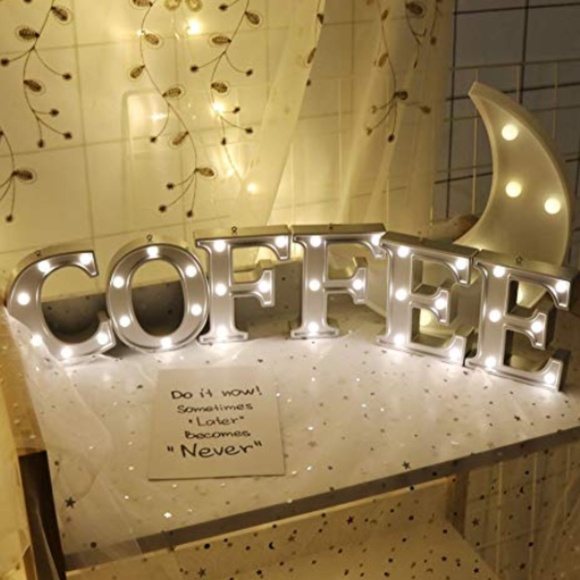 Pier 1 Other - NWT Coffee Letters LED Light Up Rustic Marquee